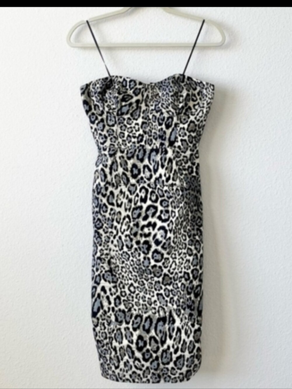 NWT J.CREW Strapless Metallic Leopard Spot Party Dress In Black Size 4